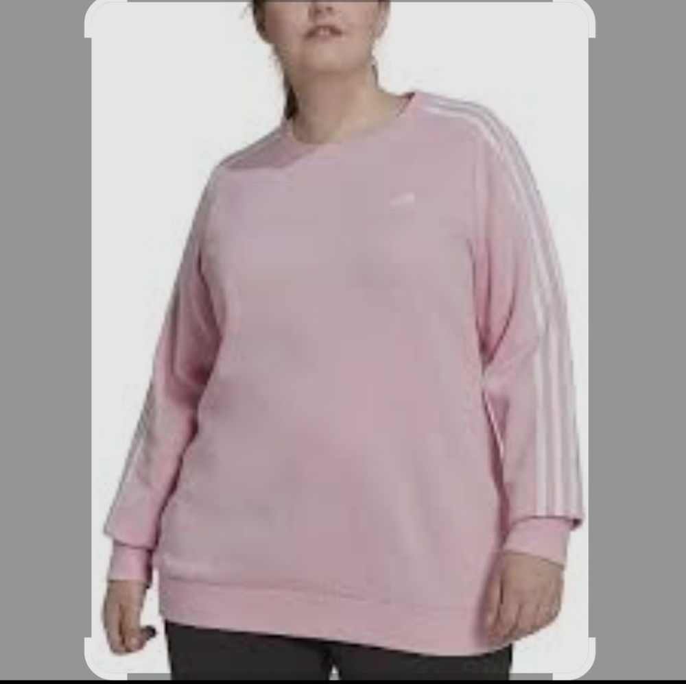 Adidas Light Pink Crewneck with White Accents - Picture 1 of 11